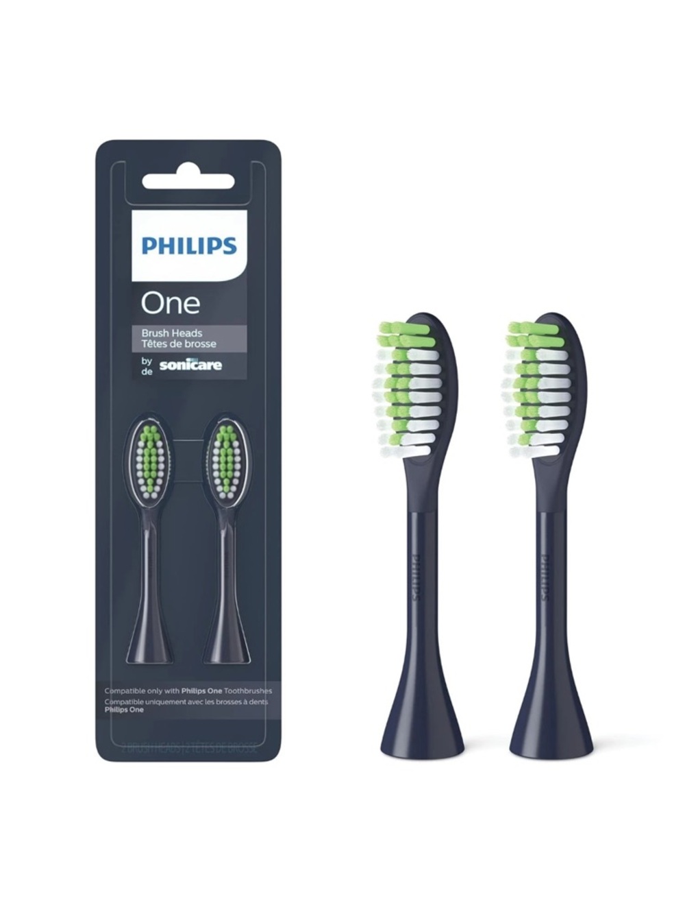 Philips One Replacement Toothbrush Heads in Midnight Blue 4 total